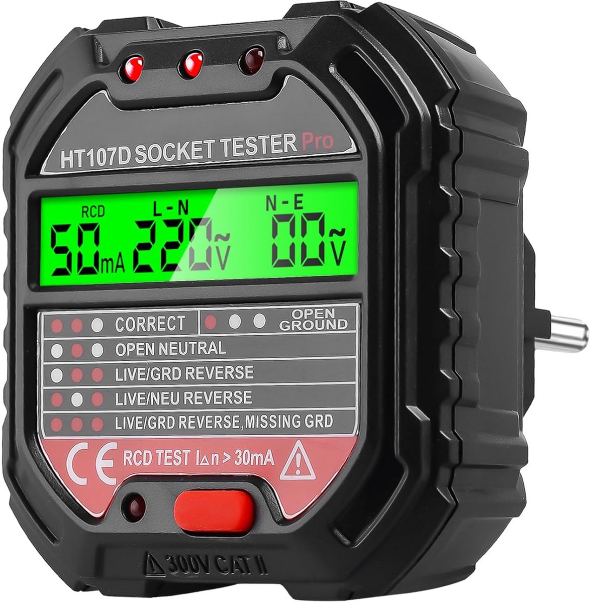 Digitale Stopcontact Tester met 6 Modi en LCD-Voltage-Display