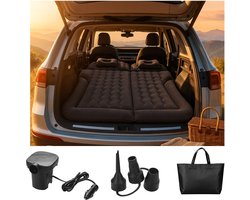 SUV Luchtmatras van MMOBIEL – Opblaasbaar Automatras & Reisbed – Inclusief Elektrische Pomp, 2 Kussens, Reparatieset & Draagtas – Auto & Camping Accessoires – Inflatable Car Air Mattress - Zwart