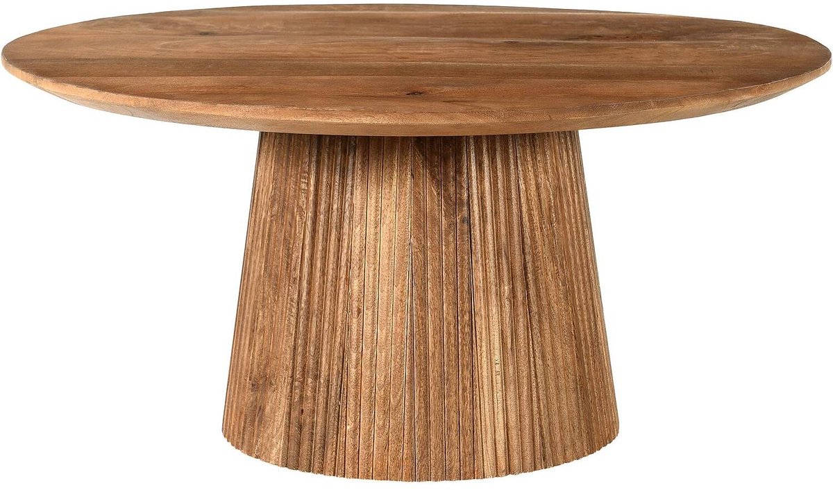 Goossens Salontafel Zaro - 80 x 38 x 80 - mango - bruin - rond mango gelakt
