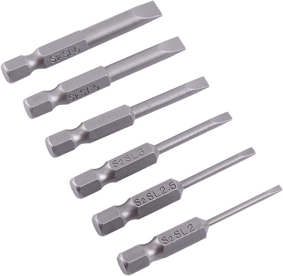 Zeskantkop Magnetische Platte Kop Schroevendraaierset 6 Stuks - 50 mm