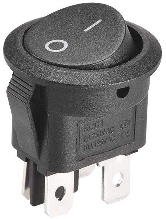 5-gangs tuimelschakelpaneel, 12-24V waterdicht aan-uit rond dashboard-schakelpaneel voor auto's campers caravans aanhangers bussen boten jachten marine LED blauw