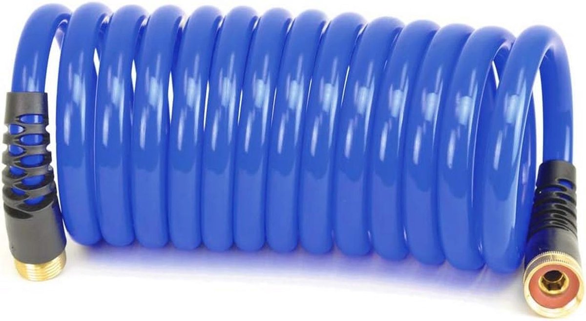 Zelf Coilen Tuin Waterslang 15' - 1/2" ID, 4.75" Coil Diameter, Blauw