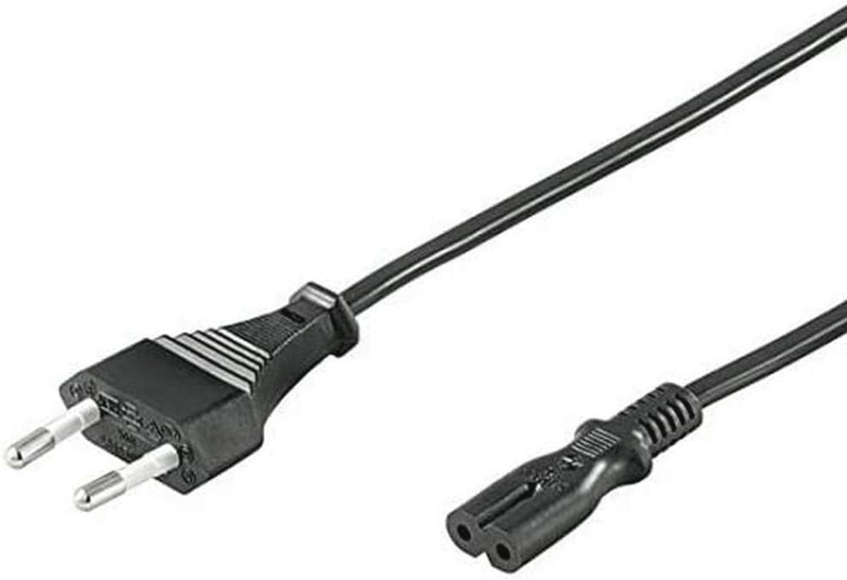 Netsnoer 220 V 5 m met Euro stekker naar Euro dubbele bus C7 2-polig