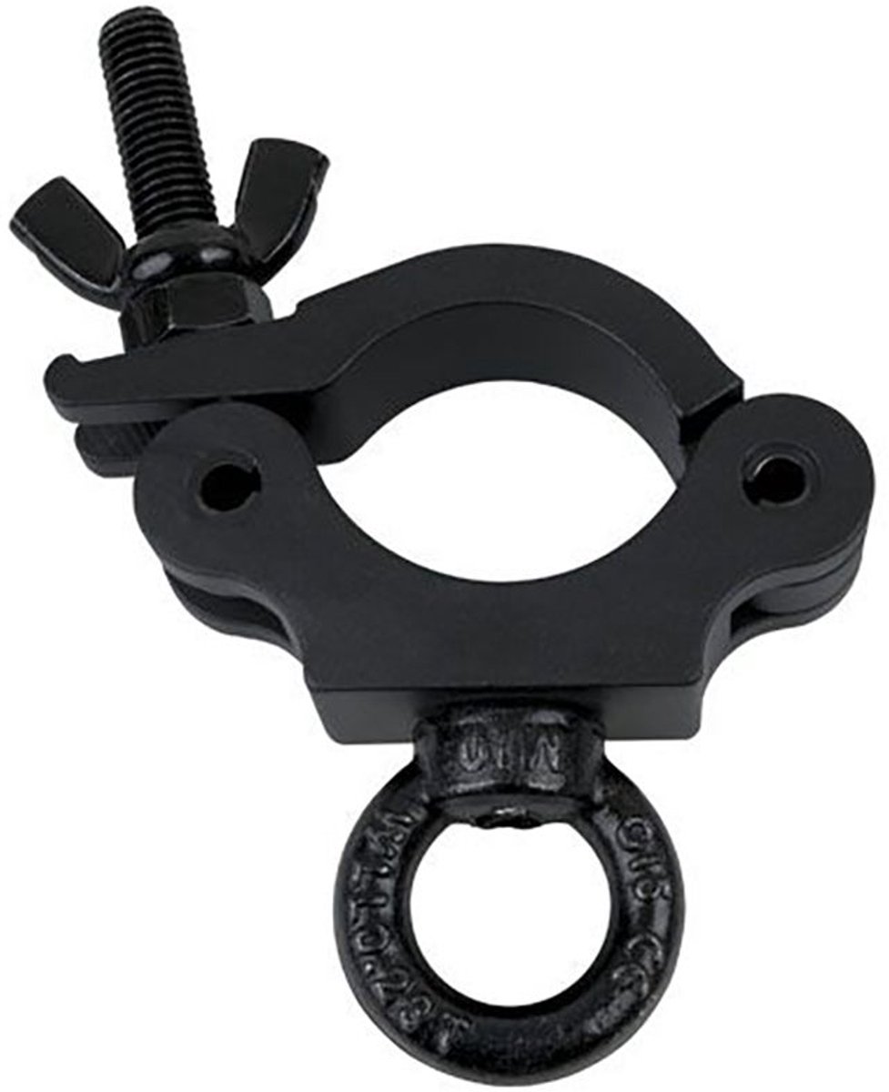 Showtec Half Coupler + Eye 230kg Slimline 50 mm zwart TÜV gekeurd