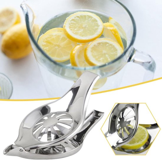 Allecta - Handmatige citruspers voor thuisgebruik - Ronde limoenpers - Verse citroenschijfjes - Sap persen in de keuken van Allecta — afbeelding 5