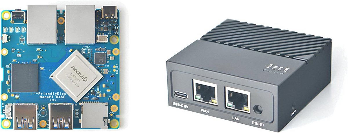 Mini-router met Dual Gbps Ethernet-poorten en RK3399 Soc voor IOT NAS Smart Home Gateway