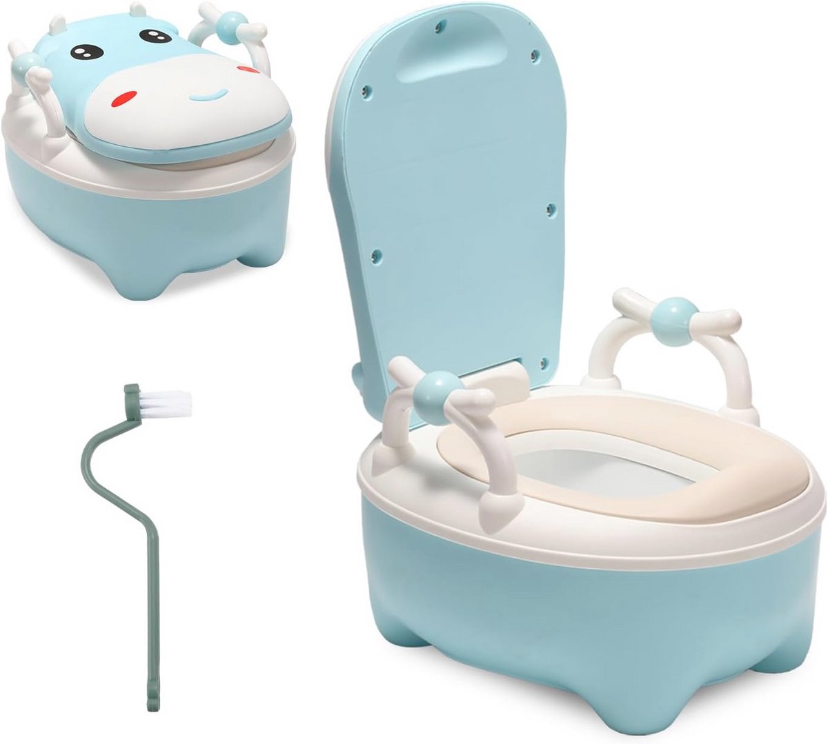 Kinderpotje met Koeienpatroon en Handgrepen - Comfortabel en Veilig Toilettrainer voor Kinderen