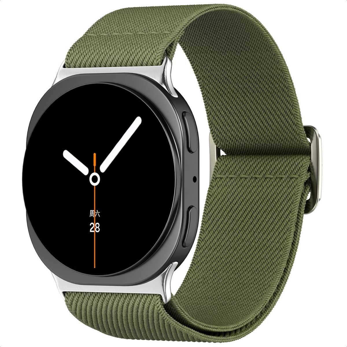 Elastisch nylon bandje - Geschikt voor Samsung Galaxy Watch 8 (40/44mm) / Classic (46mm) - Groen