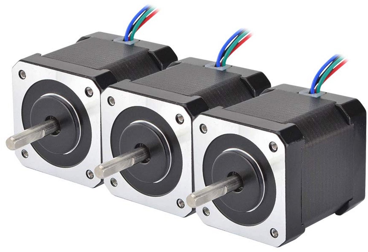 3 Stuks Nema 17 Stappenmotor Bipolair 59 Ncm 2A met Kabel en Connector voor 3D Printer en DIY CNC