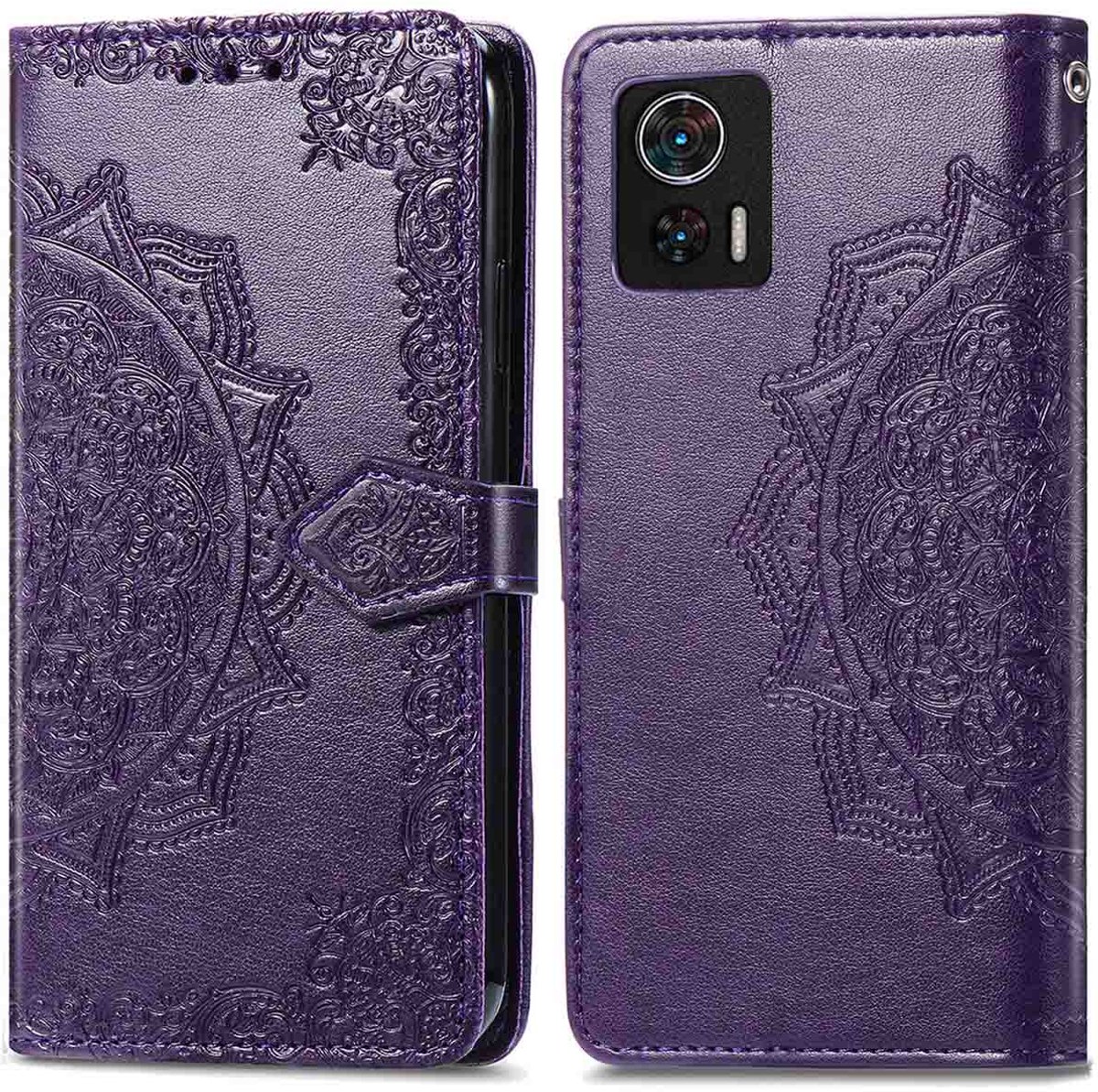 imoshion Hoesje - Geschikt voor Motorola Edge 30 Neo - Mandala Bookcase - Paars