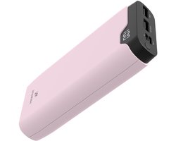 imoshion® Powerbank 20000 mAh - 22.5W Snellader - USB C / USB A - LED Display - Powerbanks - Universeel - Noodpakket - Roze
