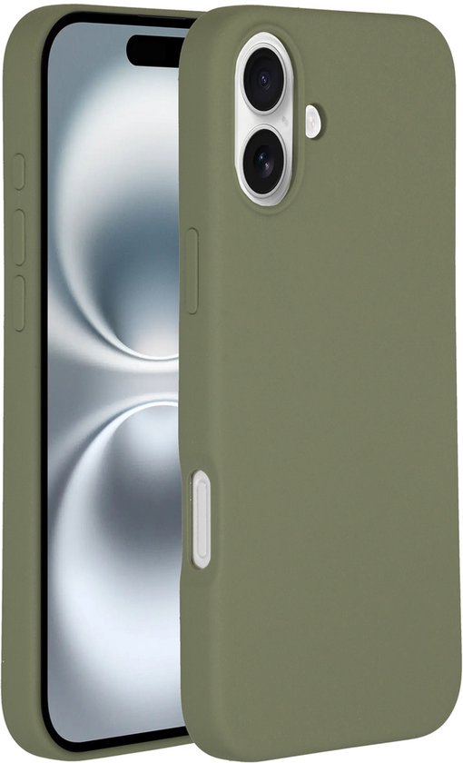 Accezz Coque en Siliconen pour iPhone 16 - Coque arrière en silicone liquide Accezz adaptée pour MagSafe - Vert clair