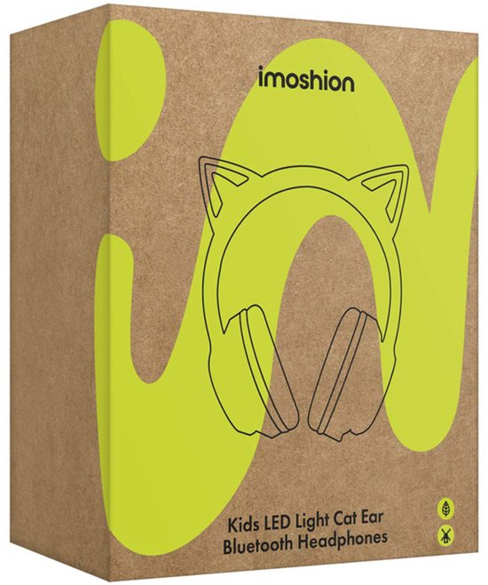 imoshion Kinder Koptelefoon Kattenoortjes - Bluetooth en Decibelbegrenzer - Draadloze Koptelefoon Kinderen