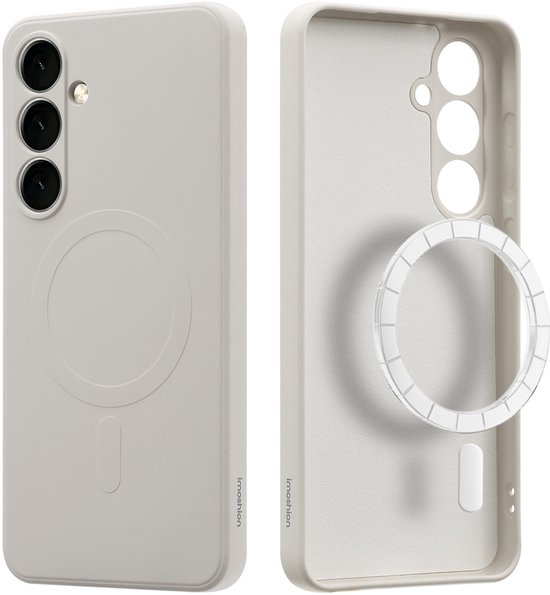 imoshion Coque adaptée pour Samsung Galaxy S24 FE Coque en Siliconen – Imoshion Color Backcover adaptée pour MagSafe – Beige