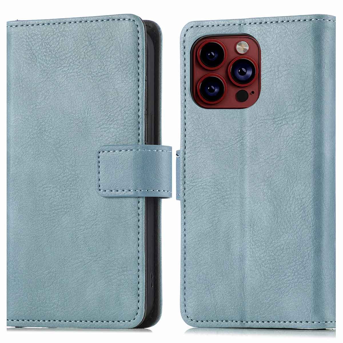 imoshion Hoesje - Geschikt voor Apple iPhone 15 Pro - Luxe Bookcase - Lichtblauw