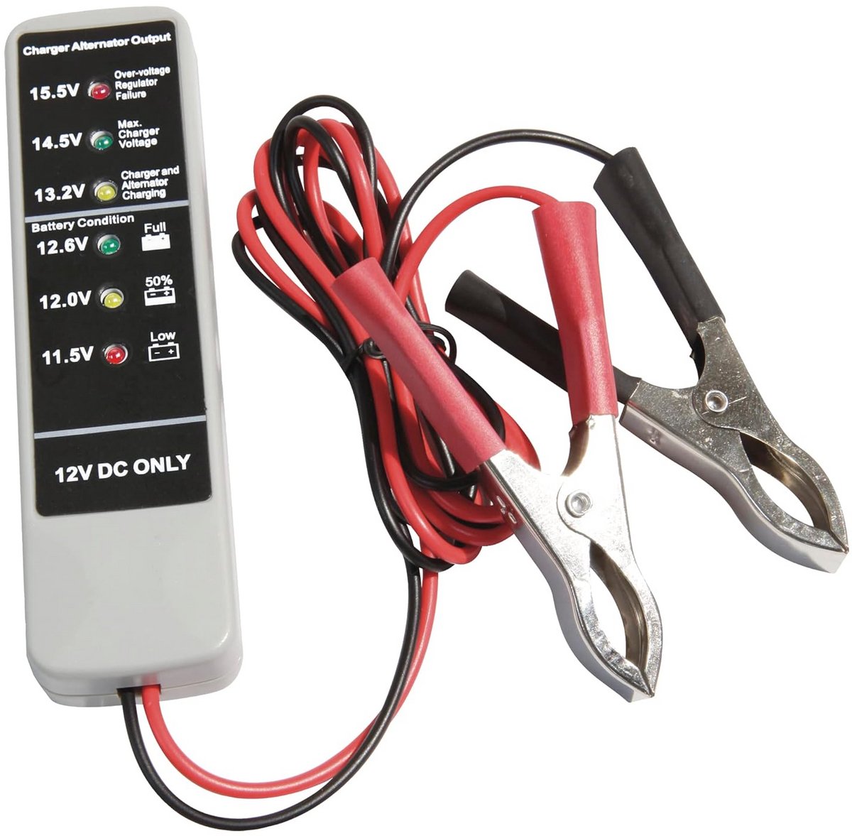 Accutester voor 12V loodbatterijen met LED-indicatoren