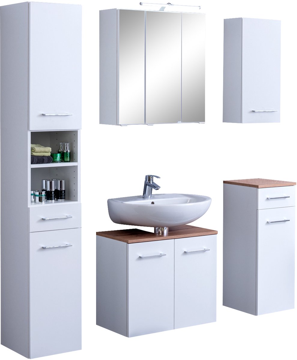 Held Möbel 5-delige onderbakset 120 cm Paris wit wit 120x200x35 cm