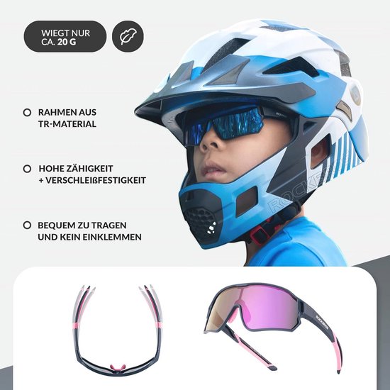 ROCKBROS Kids Cycling Glasses Sports Glasses UV400 Protection Polarized Sunglasses TR90 Flexible Frame for Boys Girls Safety Glasses Outdoor Sports van ROCKBROS — afbeelding 3