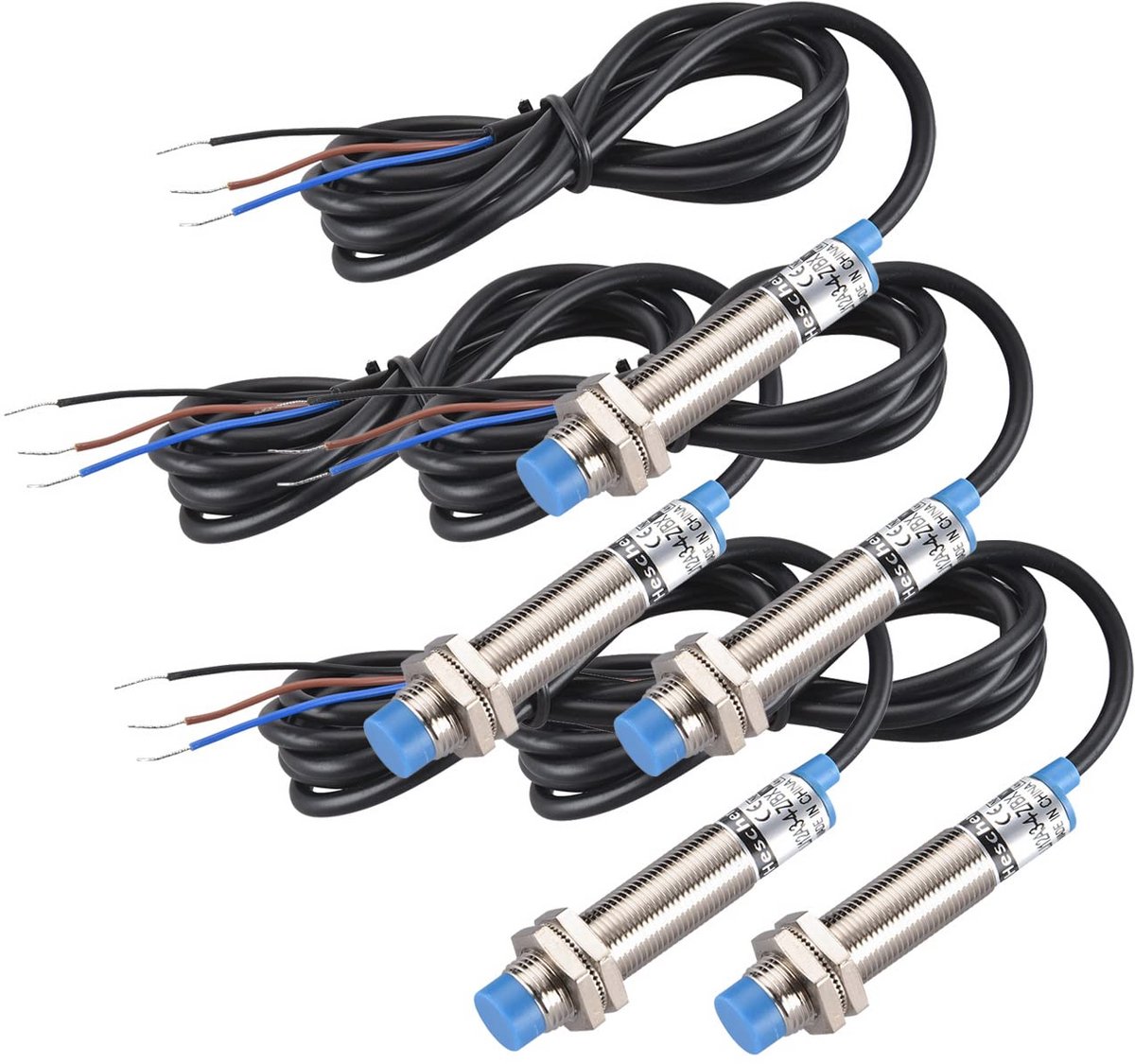 Inductieve Naderingssensor M12 4mm - 10-30 VDC - NPN Normaal Open - 5 Stuks