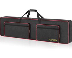 OUUTMEE tas 88 keyboard, voor e-piano's, 600D Oxford-stof met 10 mm startpagina, Gigbag (zwart) schokbestendig, waterdicht, vier hoekbeschermers