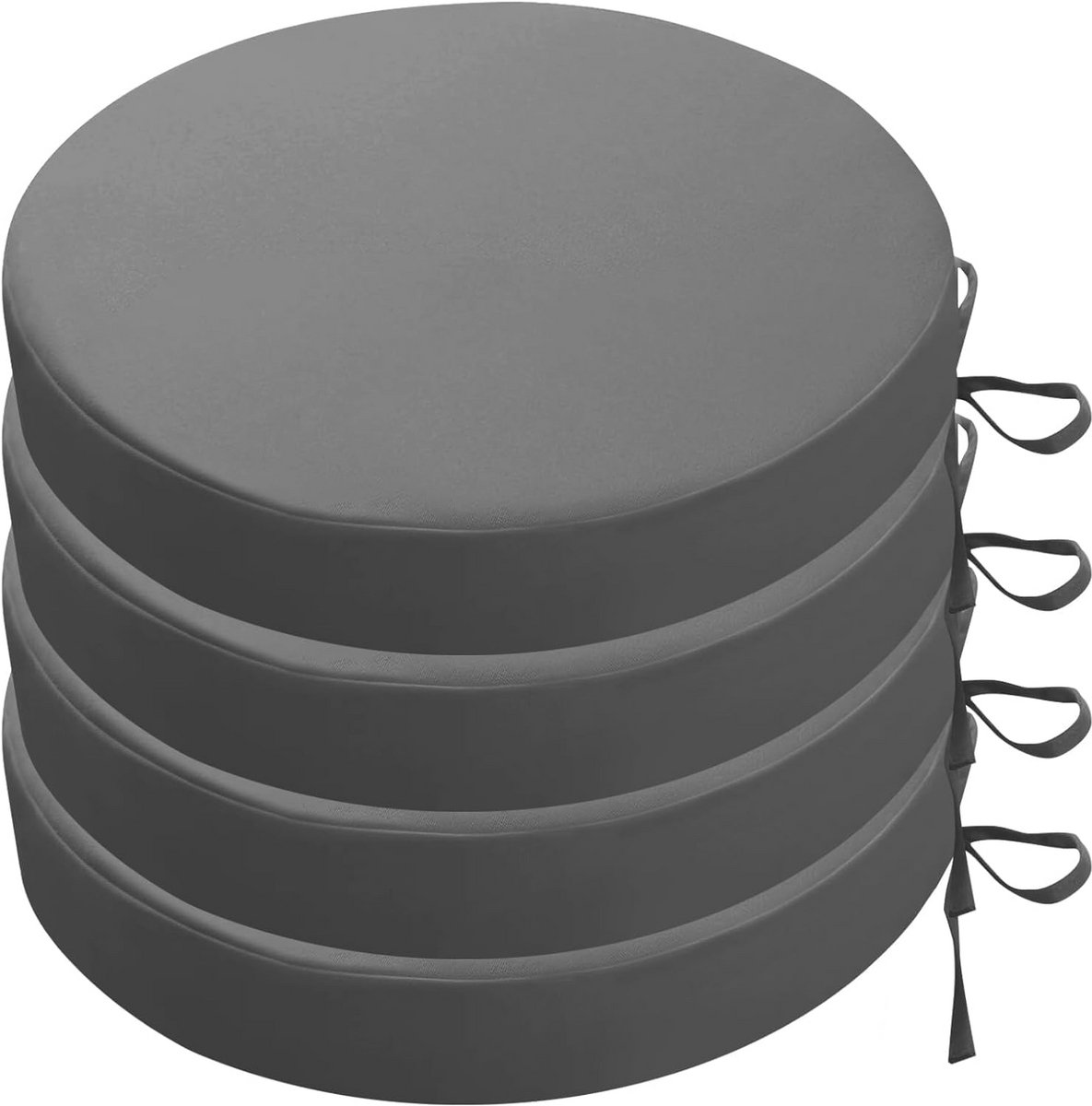 Zitkussens Rond - Stoelkussens Buiten - Comfortabel Zitten - Waterdicht Stof - 45 cm - Grijs