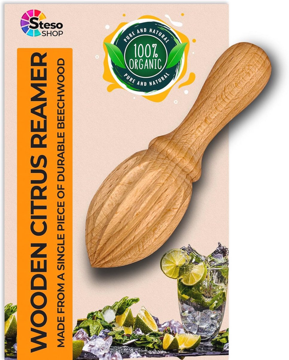 Citrus Handpers - Lemon Squeezer voor Limoen en Sinaasappel - Houten Juicer Pers Manual