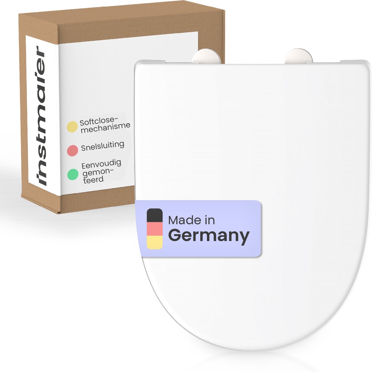instmaier Alma - toiletzitting - Made in Germany - duroplast - D-vorm - Wit