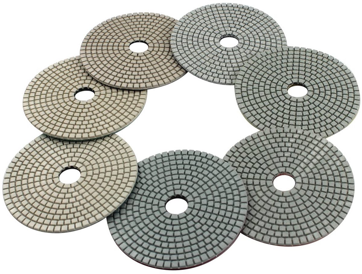 Natte Diamant Polijst Pads Set voor Tegel, Steen, Marmer, Graniet, Beton, Keramiek en Glas - 5 Stuks