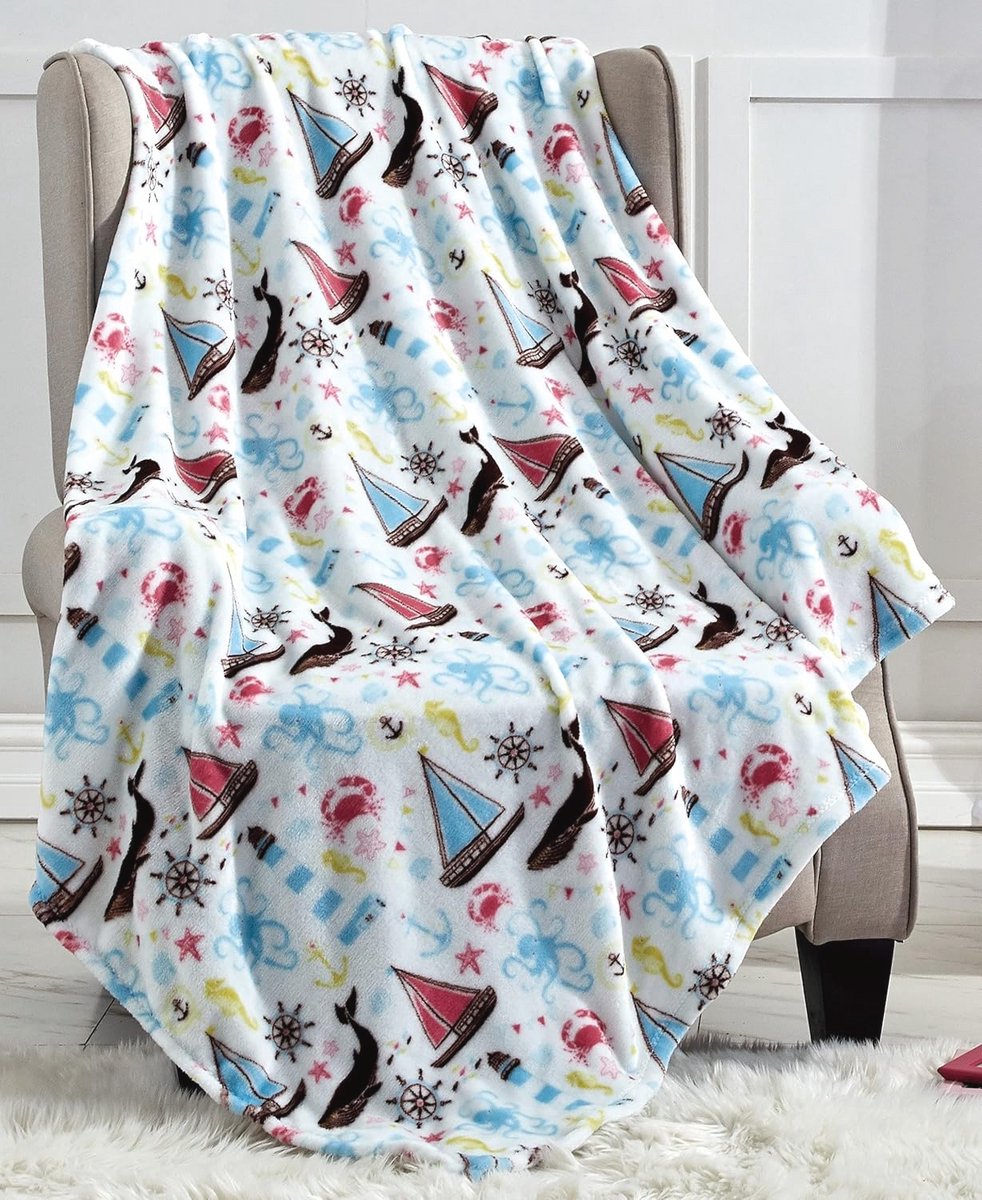 Lichtgewicht bedrukte plaid deken - ultrazacht en pluche - perfect voor lounging - 50 x 60 inch