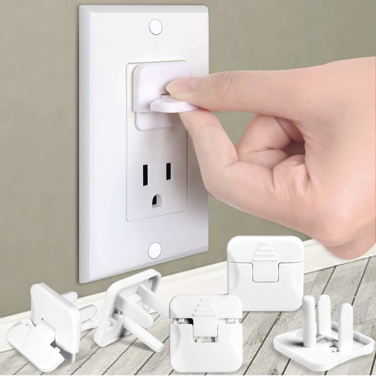 Stekkerbeschermers 38 stuks, transparant, kindveilig voor elektrische stekkers, geschikt voor huis en kantoor, wit