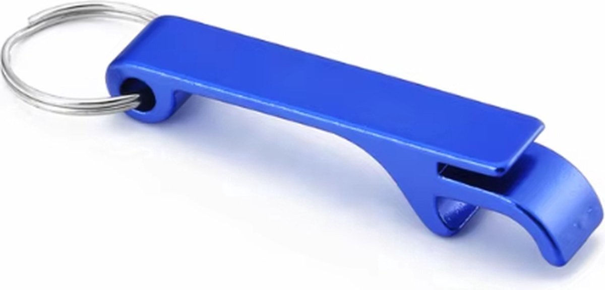 Flesopener sleutelhanger - Bierfles openen - Keychain bottle opener - Cadeau - Compact - Blauw - Jonyx