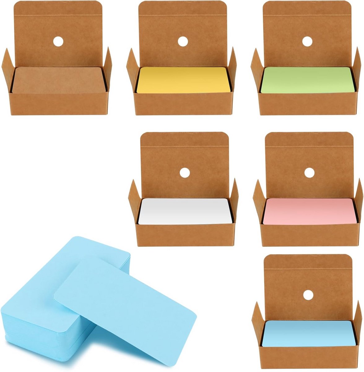 Indexkaarten 600 stuks in 6 kleuren - Kraftpapier voor Doe-Het-Zelf Projecten