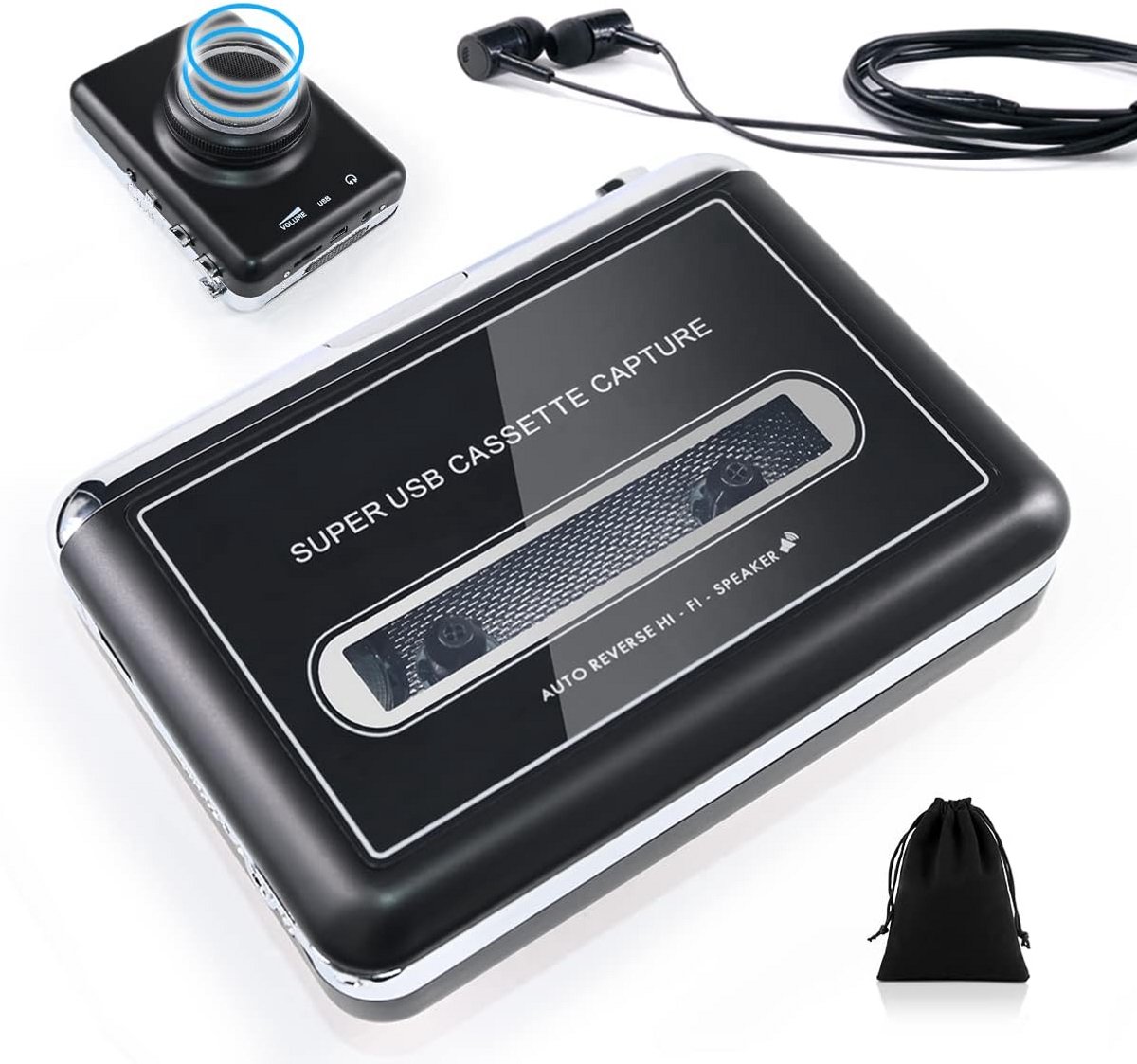 Draagbare Cassettespeler met USB naar MP3 Converter en Afneembare Speaker