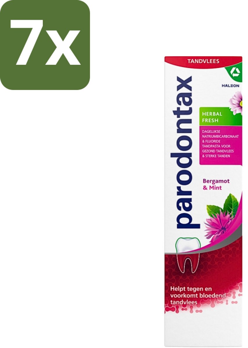 Parodontax - Tandpasta - Herbal Fresh - Bergamot & Mint - 75 ml - Bulkverpakking - 7 stuks
