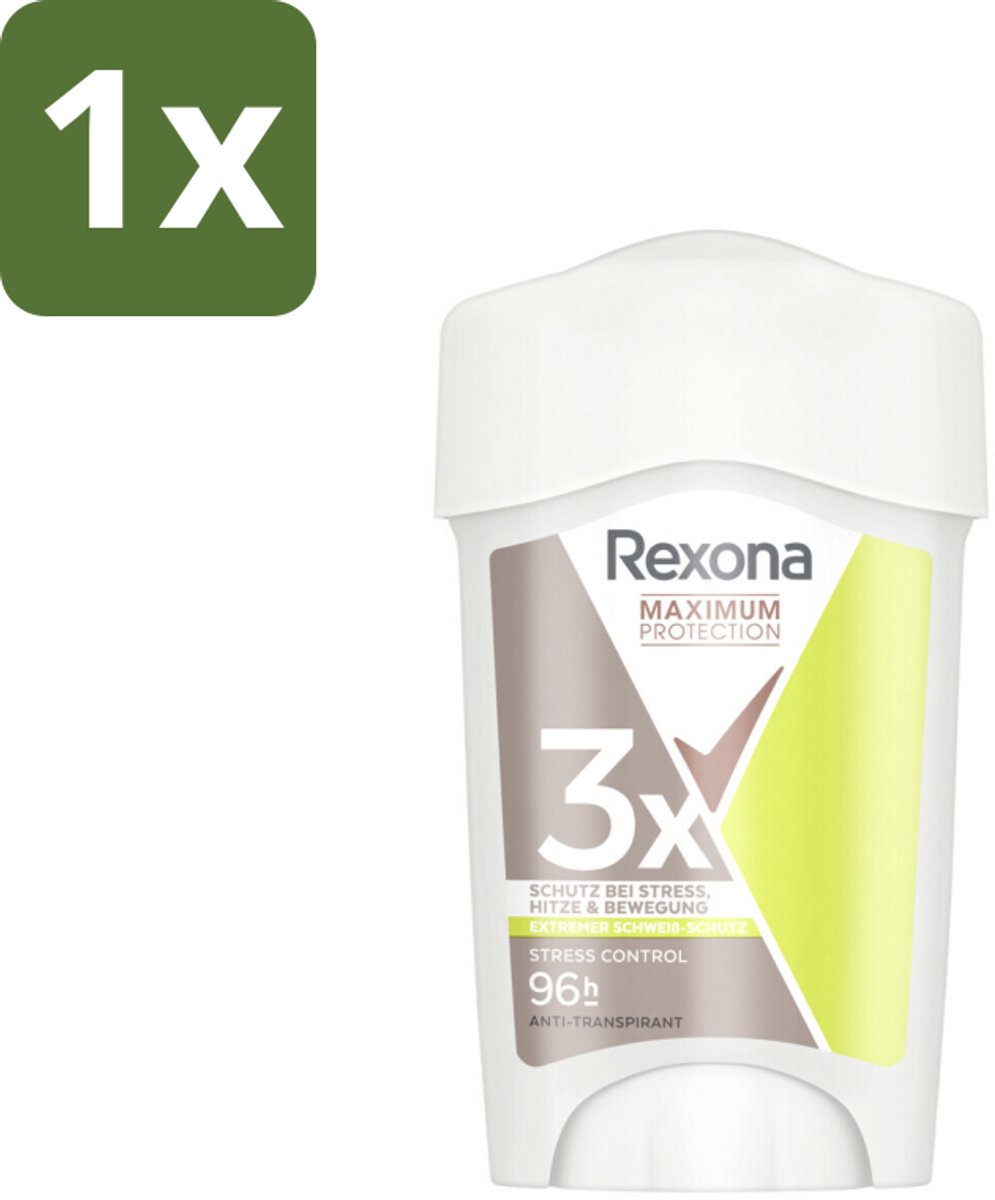 1 x Rexona - Deodorant Stick - Maximum Protection Stress Control Dry - Tegen Stresszweet - 45 ml - Anti-transpirant - Stresszweet - Zweetbescherming - Droge Oksels - Frisheid