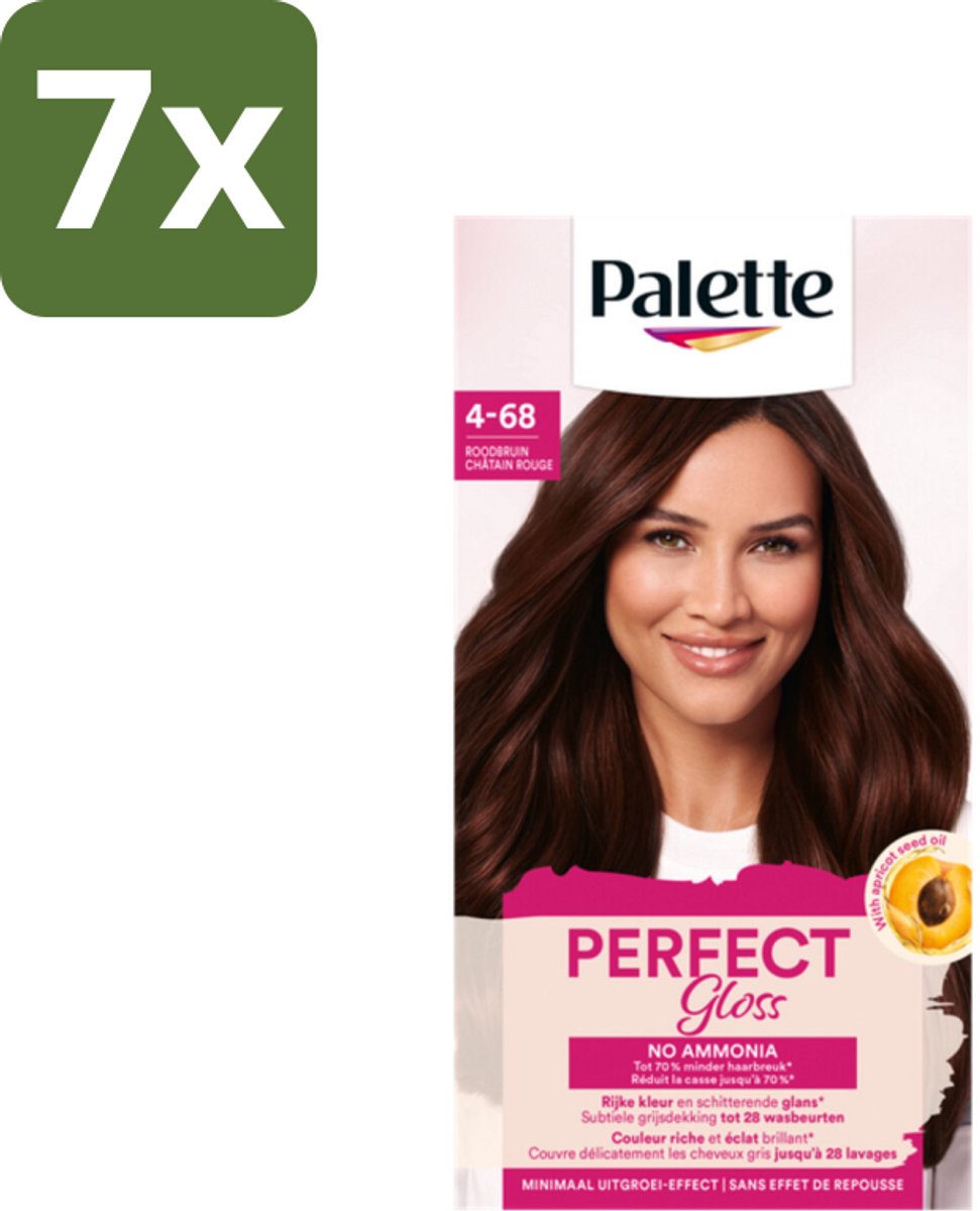 7 x Palette - Haarverf - Perfect Gloss 4-68 Red Brown - Koffiezetapparaat