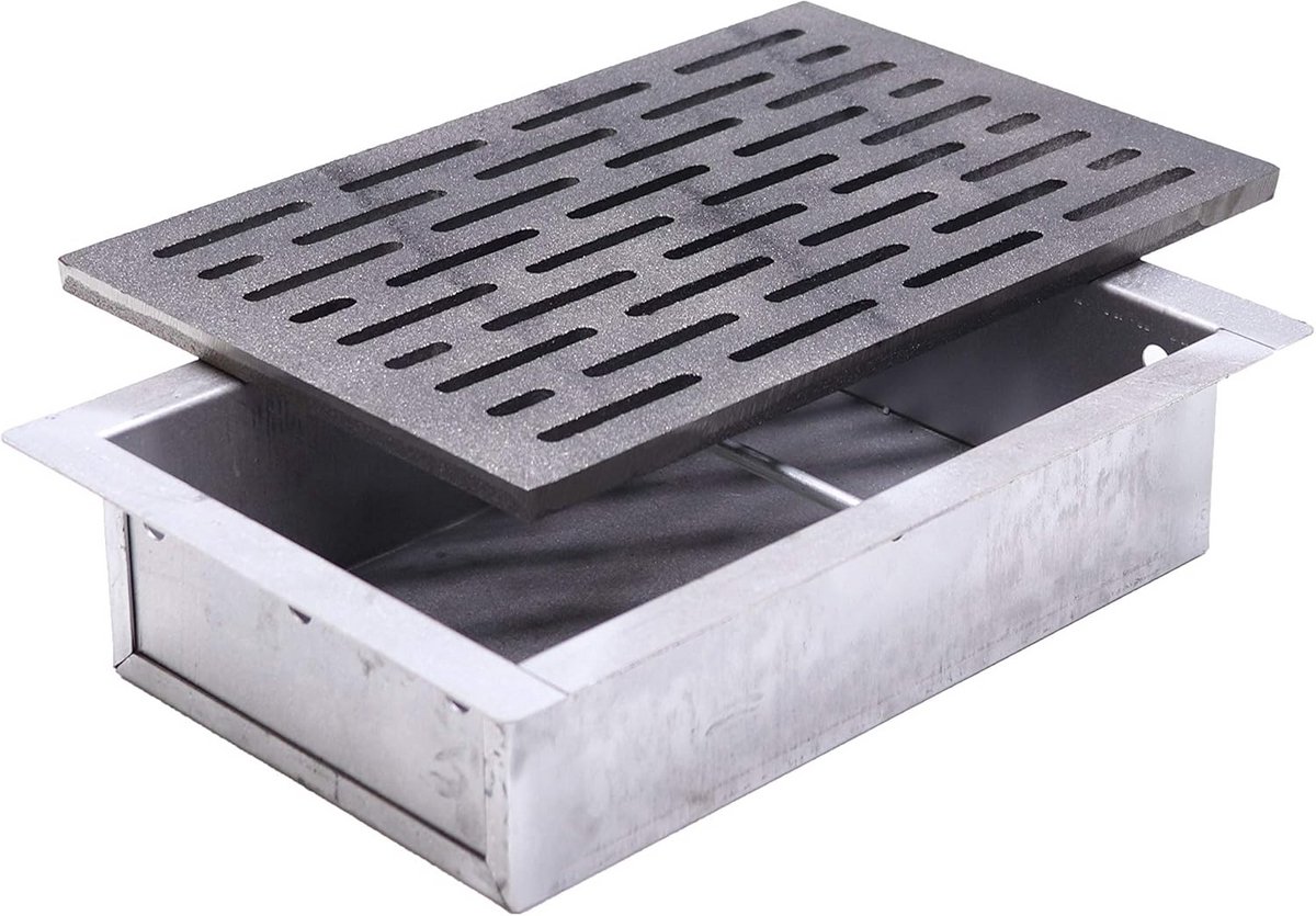 Gietijzeren grillrooster met aslade 20x30 cm