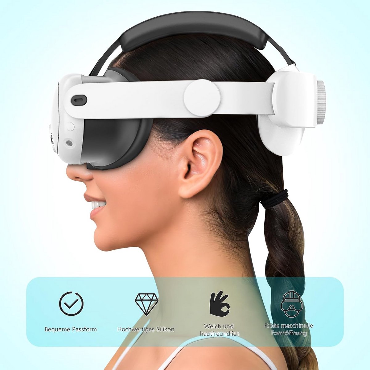 Siliconen Oogmasker voor VR, Zweetbestendig en Lichtdicht, Comfortabel VR-accessoire voor Meta Quest 3 (Zwart) thumbnail 2