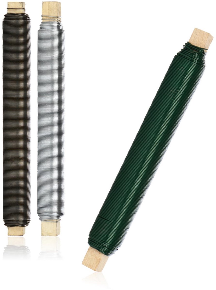 3-delige knutselset wikkeldraad in groen, zilver en zwart - Perfect voor kerstversiering en decoratie