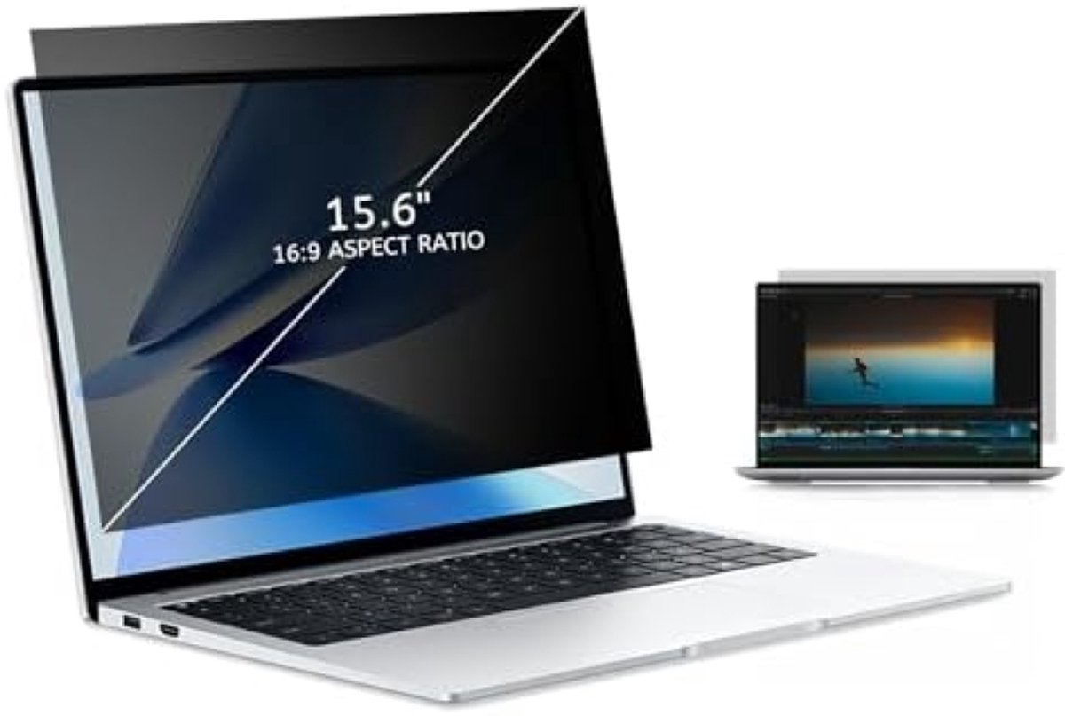 ST TRADING Laptop Privacyfilter 15,6 inch - Verwijderbaar Blauwlichtfilter en Antispy Scherm