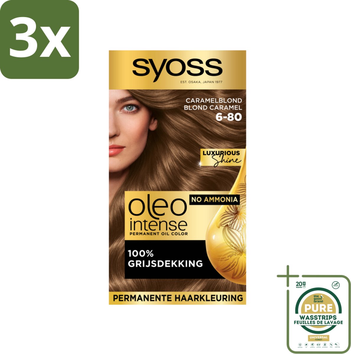 Syoss Oleo Intense - Haarverf - 6-80 - Caramelblond - 115ml x 3