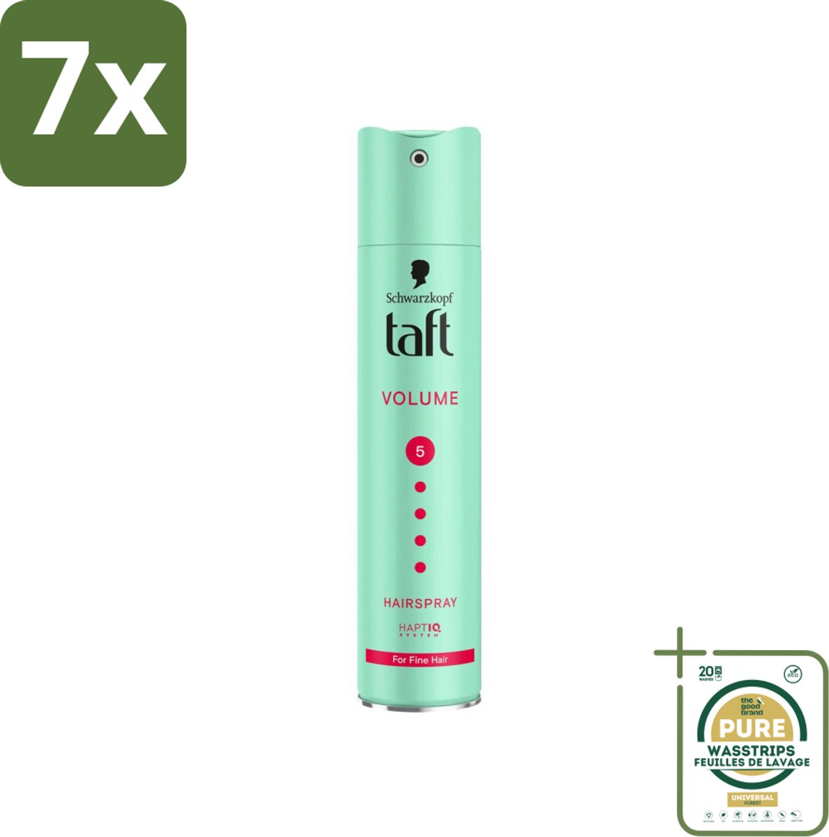 7 x Taft - Volume 5 - Haarspray - Volumineuze hold - 250 ml - Grootverpakking - Haarspray - Volume - Hold - Vegan Haarspray - Fijn Haar