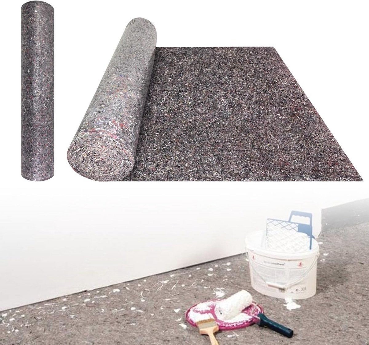 Beschermvlies voor Schilderwerk 1 m x 50 m, Antislip Afdekfolie voor Vloeren, 180 g/m²