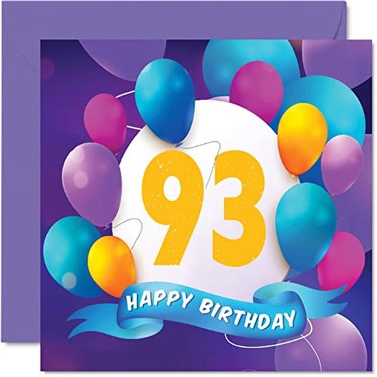 93e Verjaardagskaart voor Mannen en Vrouwen - Ballonfeest ...