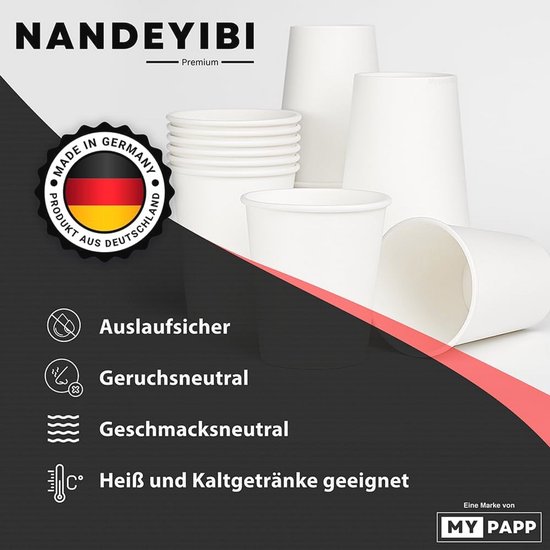 200 stuks. Bekers voor warme en koude dranken, wit, karton gecoat, 200 ml. Deze hittebestendige papieren beker kan zowel als warme drankbekers - als voor koude dranken worden gebruikt. — afbeelding 2