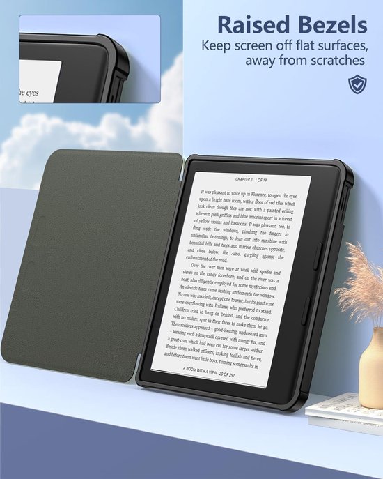 Beschermhoes 7 inch e-reader, Ultra Dun Lichtgewicht met Auto Wake/Sleep - Bloemenpatroon - Geschikt voor Kobo Libra Colour 7" 2024 Release. van Merkloos — afbeelding 4