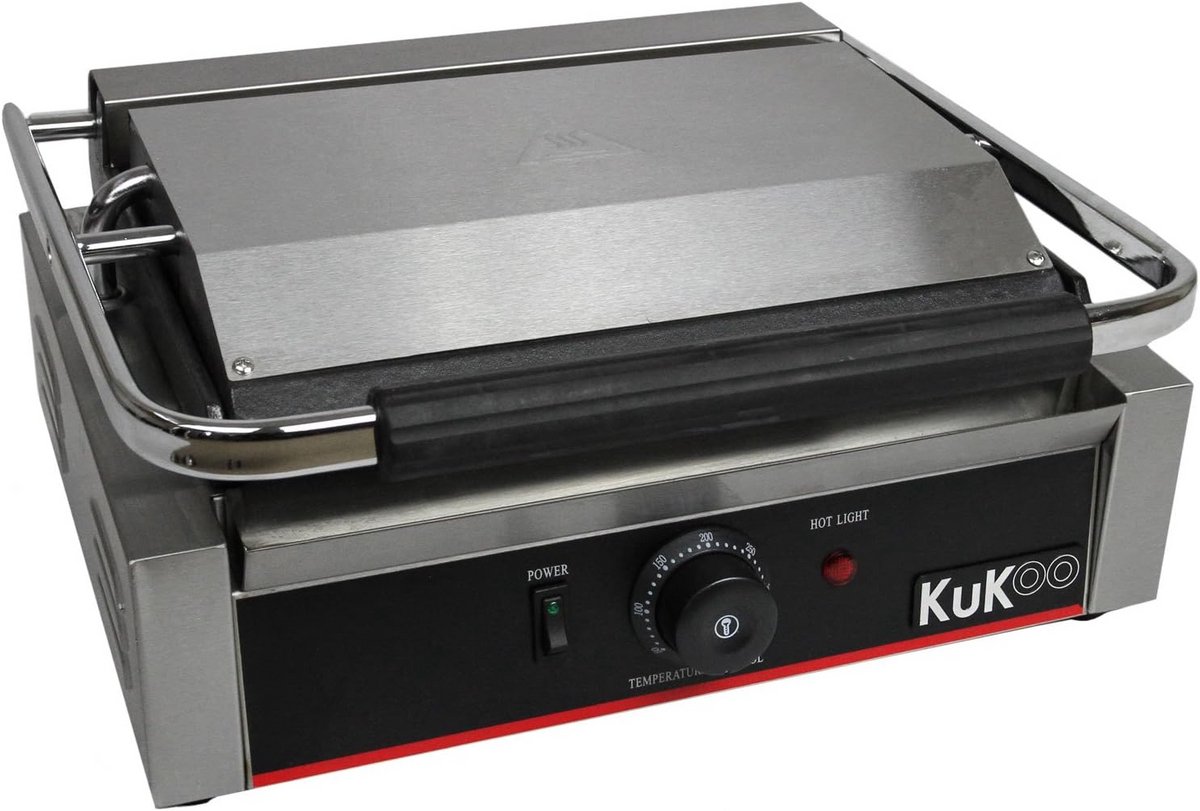 Contactgrill & Panini-Grill voor Professioneel Gebruik - Geribbeld en Glad Oppervlak