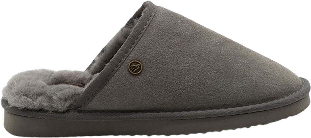 Alpacas Footwear - Heren - Echt suéde pantoffel - Gevoerd met 100% lamswol - Charcoal - 42