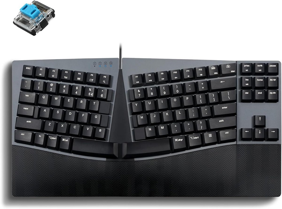 Ergonomisch Mechanisch Compact Toetsenbord met Klikkende Switches en Macro Knoppen