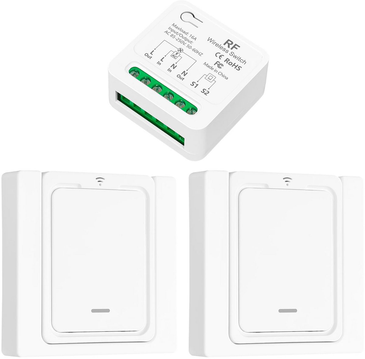 Draadloze Lichtschakelaar Ontvanger en Zender Set - 220V/230V - 2000W - 100m Bereik